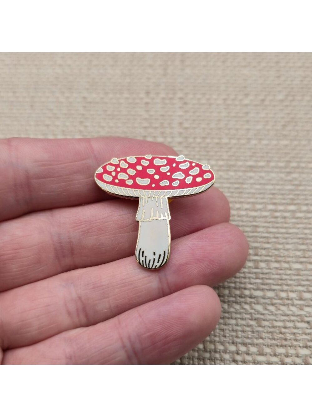 Red Amanita Muscaria Toadstool Mushroom Lapel Pin Cottagecore Cute Badge A8828